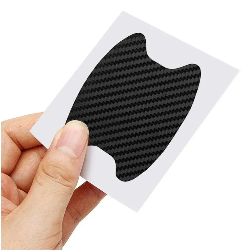 4Pcs/Set Car Door Sticker Carbon Fiber Scratches Resistant Cover Auto Handle Protection Film Exterior Styling Accessories
