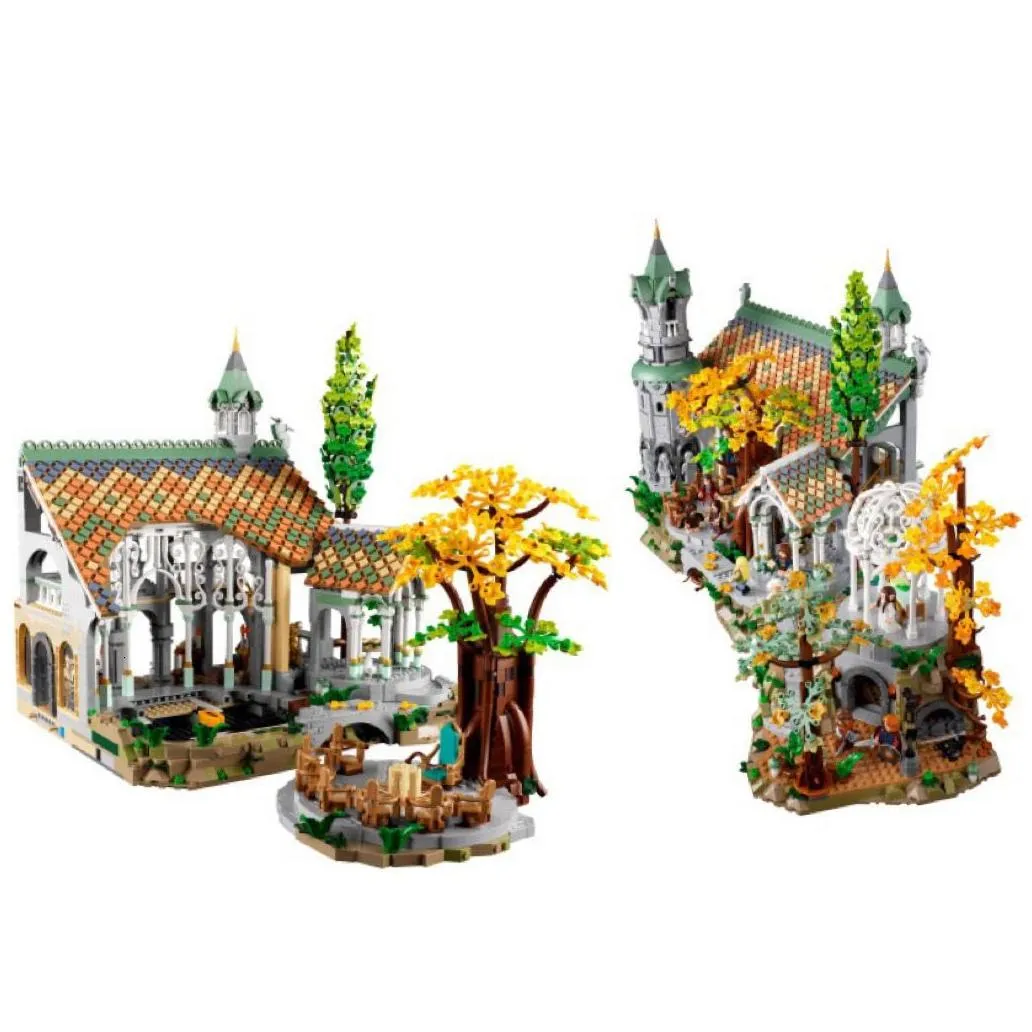 Blocks In Creative Expert Icons Movie Lorded of Rings Rivendell Castle Model Building Brick 10316 Street View Toys 6167Pcs 230629