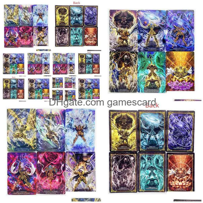 12pcs/set saint seiya laser technology toys hobbies hobby collectibles game collection anime cards g220311