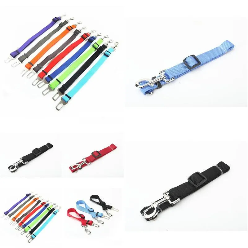 Seatbelt Harness Leash Nylon Dog Seat Belt Leashes Pet Dogs Car Belts Puppy Travel Clip Supplies 10 Colors Wholesale DH8996