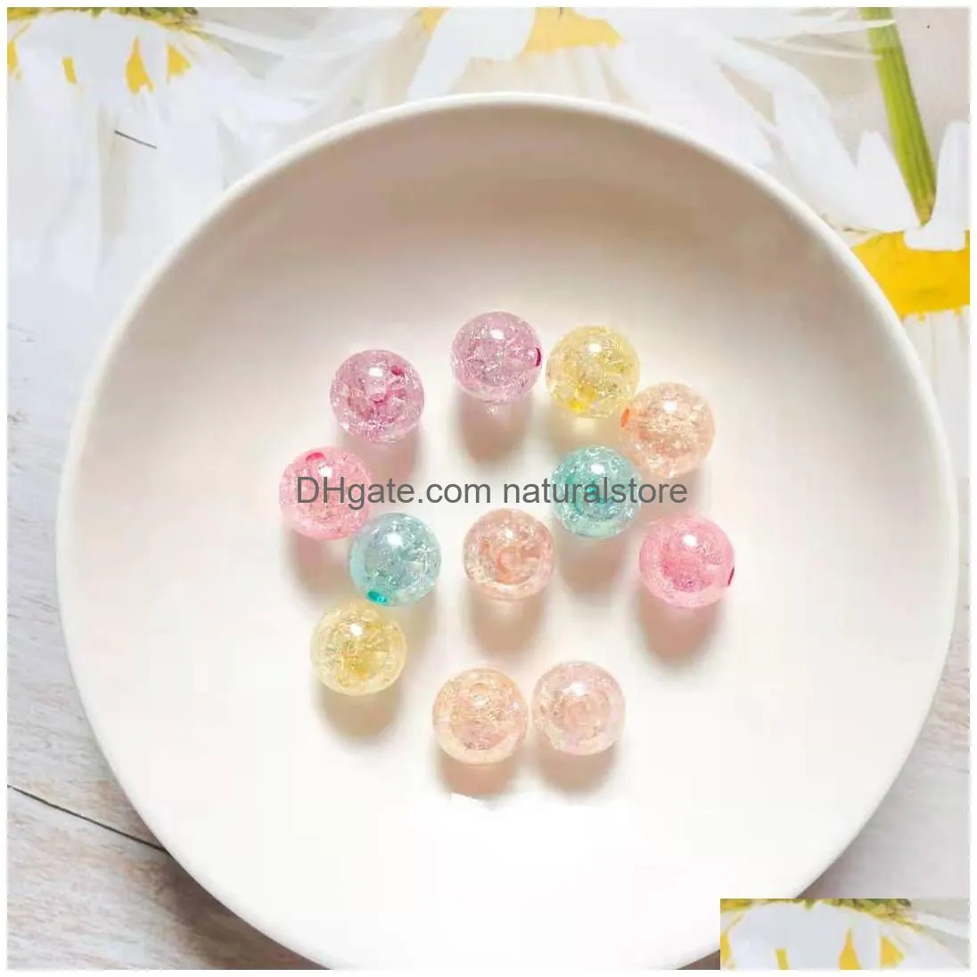 round spacer plastic resin loose beads fit charms bracelet for diy jewelry necklace 10pcs/lot