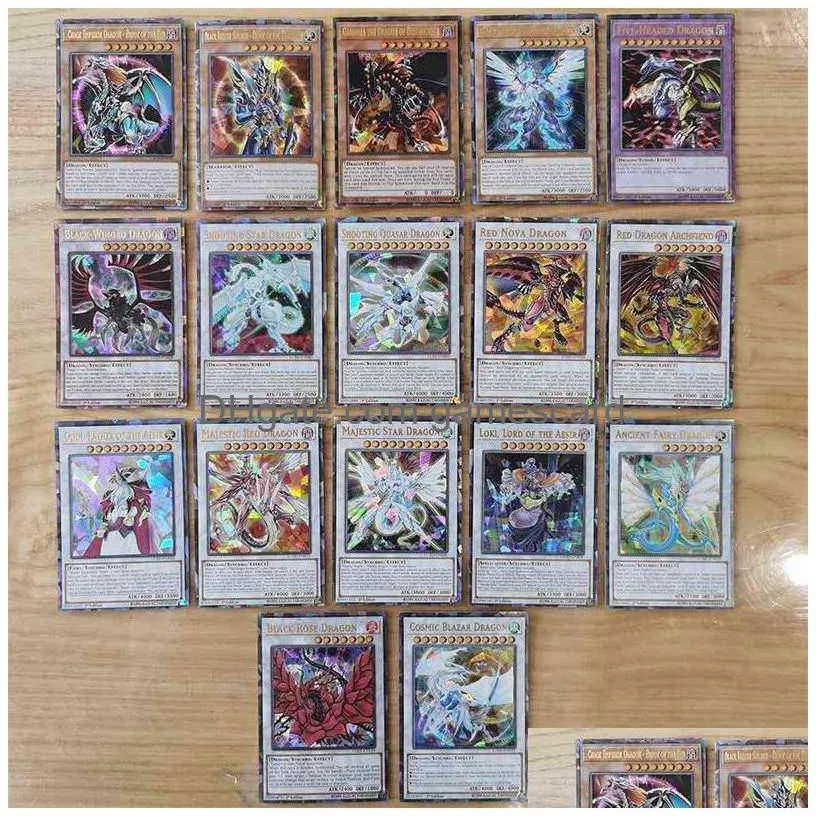 72pcs yugioh with tin box yu gi oh holographic english cards pro white dragon duel game collection card kids toy gift g220311