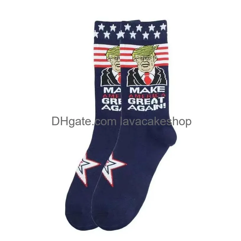 trump 2024 socks party favor president maga trump letter stockings striped stars us flag sport socks c66