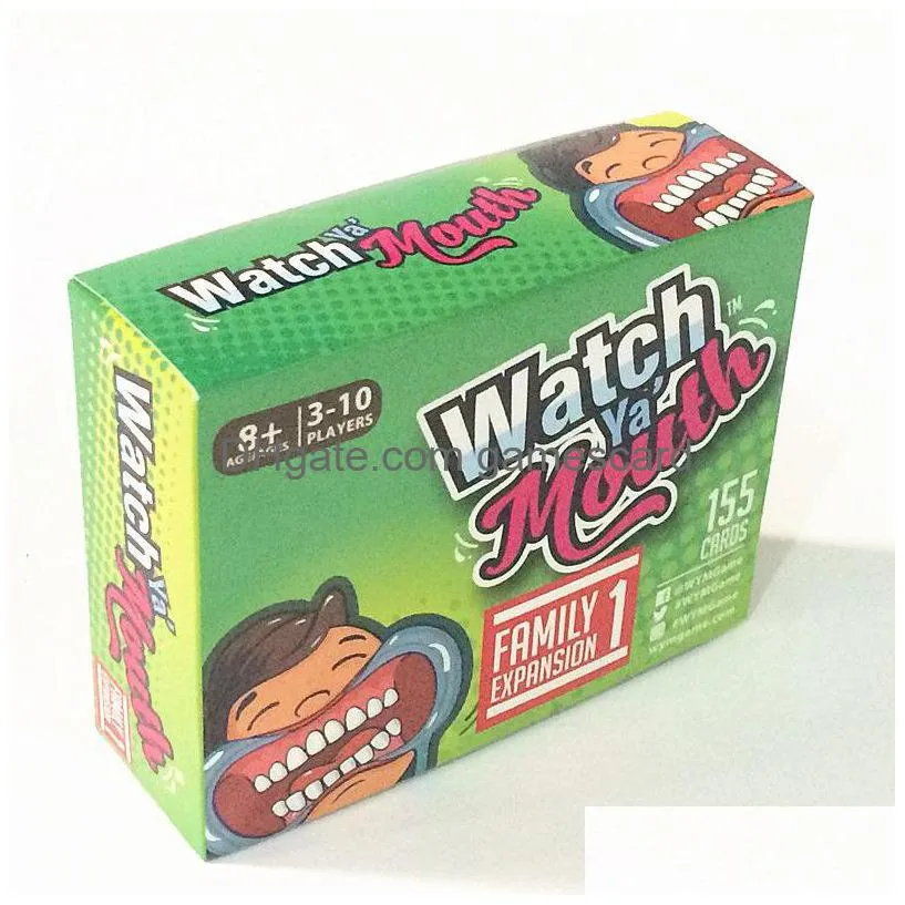 party game board game watch ya mouth game 200 cards 10 mouthopeners family edition hilarious mouth guard