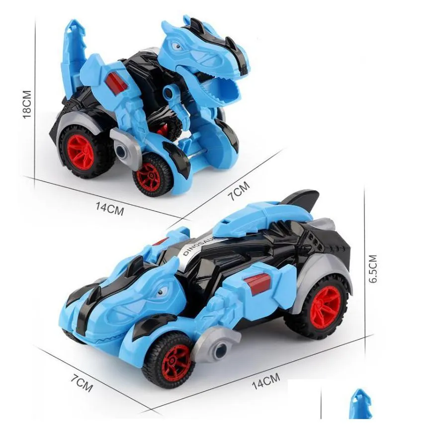 novelty games toys inertial impact deformation toy dinosaur car model crash changing car child boy tyrannosaurus rex chariot wholesale