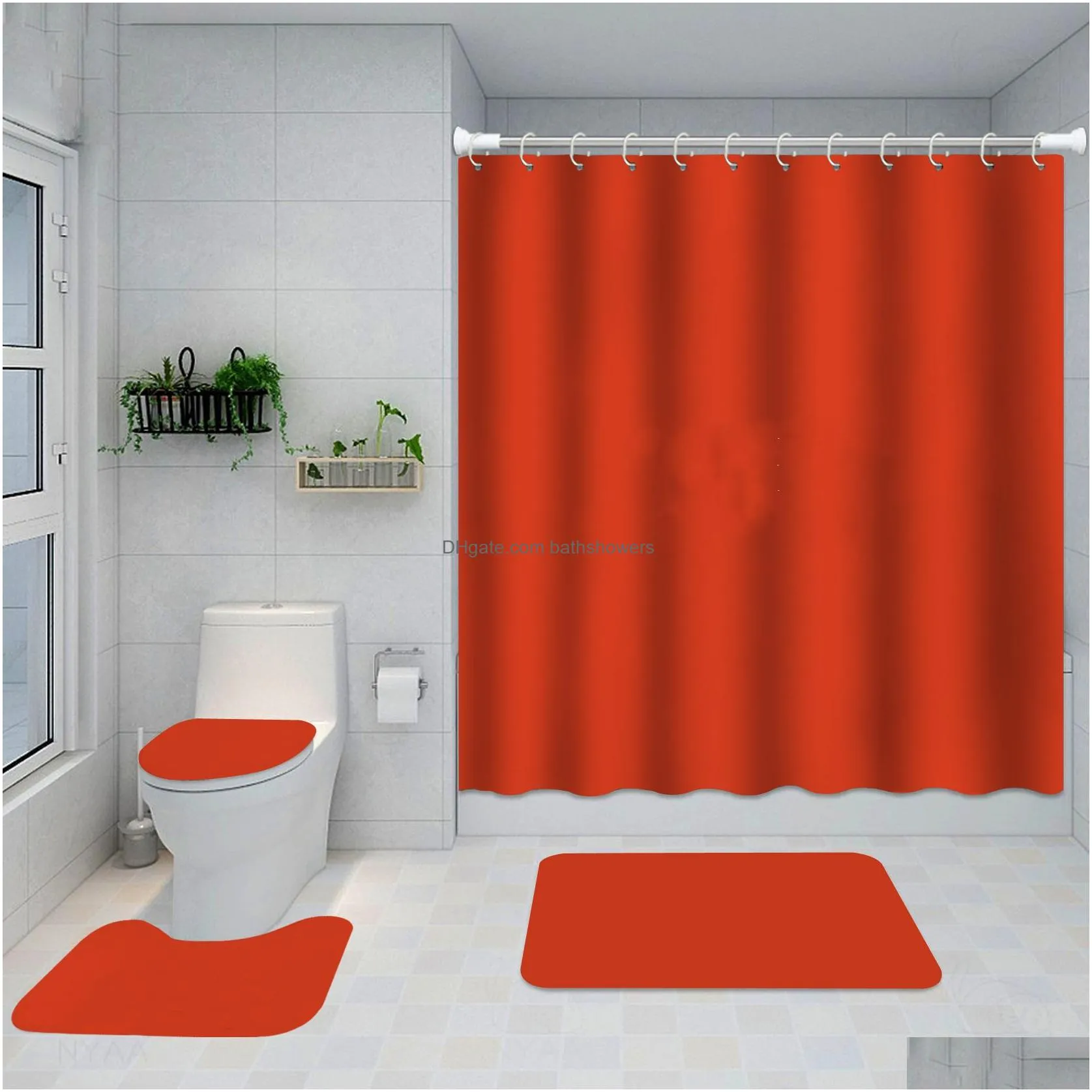 fashinon shower curtains digital printing waterproof home shower curtain polyester cloth bathroom 4pcs