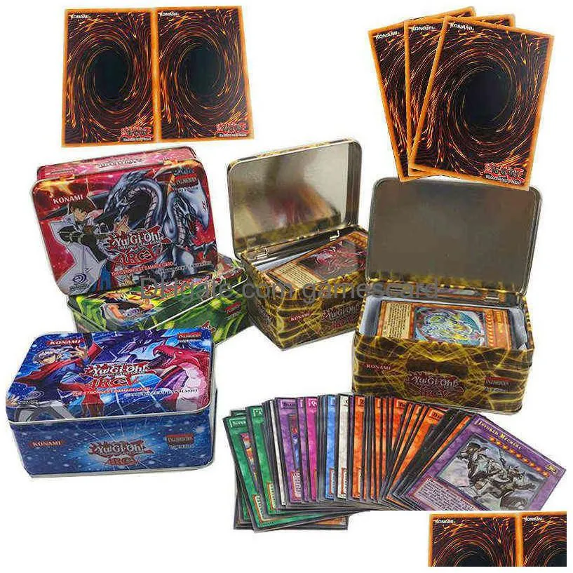 42pcs/box lot with box rare cards yu gi oh english game card 2 flash cards yugi muto collection kids cards christmas gift toys g220311