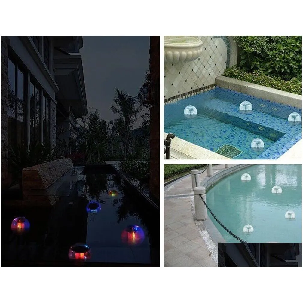 Solar Power Waterproof Floating LED Lamp Light 7 Colors Changing Floating Globe Swimming Pool Bathtub Lawn Balcony Christmas Xmas