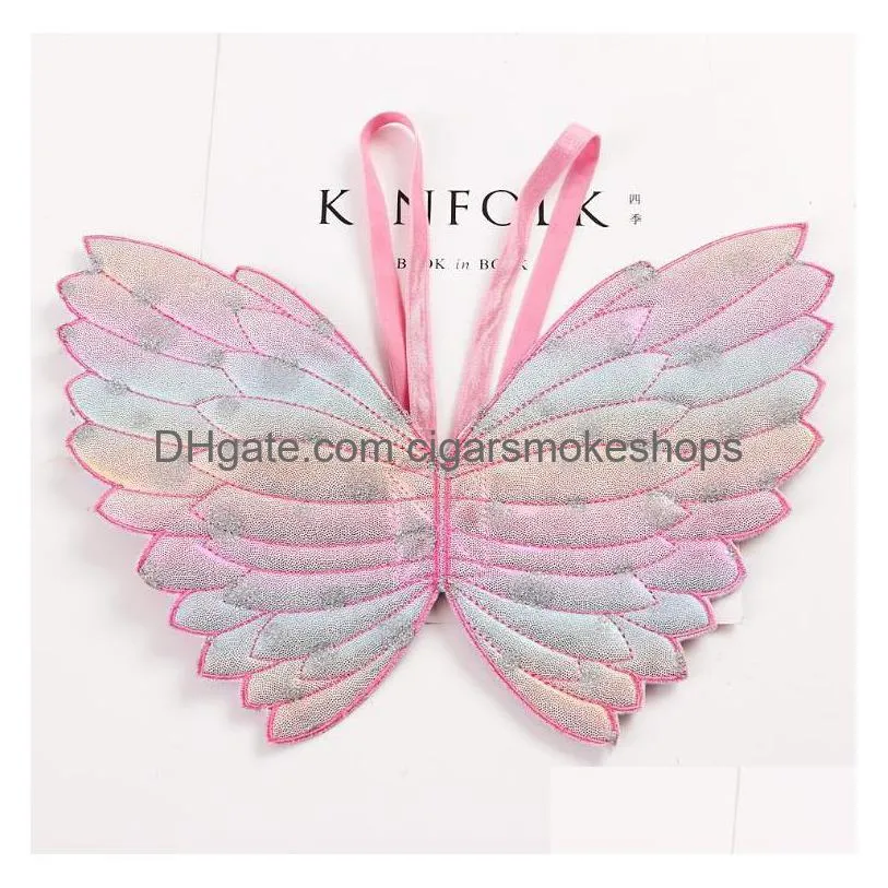 party favor kids wings glitter star magic wands fancy dress cosplay fairy gradient color butterfly wing tassel sequins wand pink