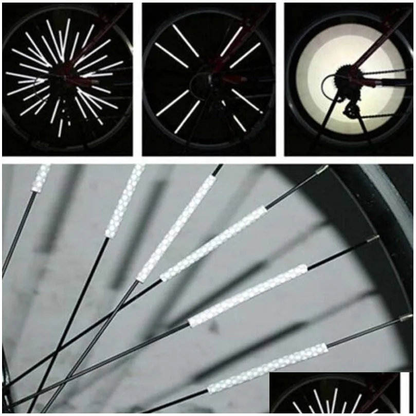 Wheel Bolt 12Pcs Bicycle Light Wheel Rim Spoke Clip Tube Safety Warning Lights Cycling Strip Reflective Reflector Mountain Bike Riding
