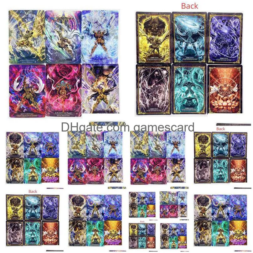 12pcs/set saint seiya laser technology toys hobbies hobby collectibles game collection anime cards g220311