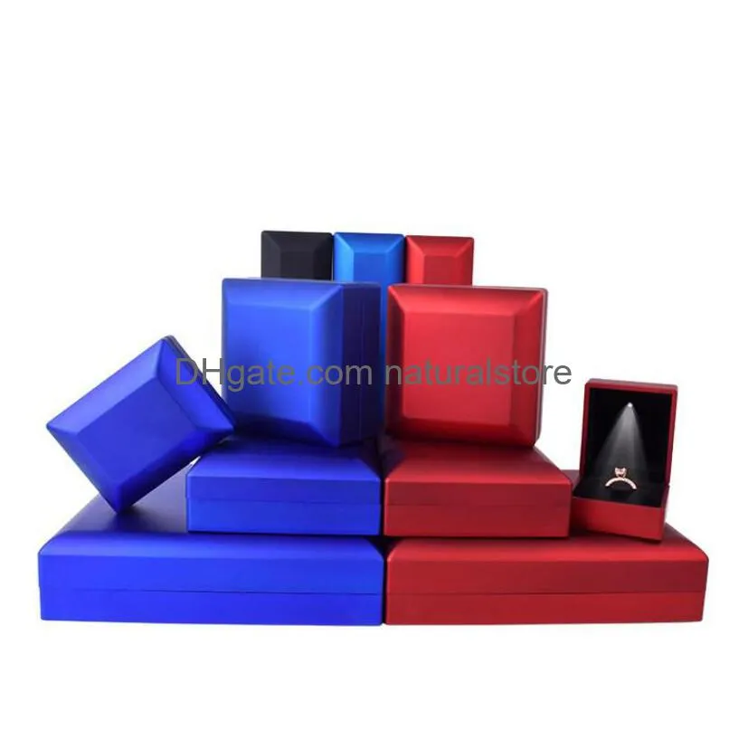 earrings jewelry ring jewellery packaging box case with led lighted up for proposal engagement wedding jewerly gift boxes