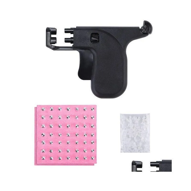 Stud Earrings Professional Ear Piercing Gun Tool Set 98pcs Studs Steel Nose Navel Body Unit Kit Safety Pierce &Stud Dale22