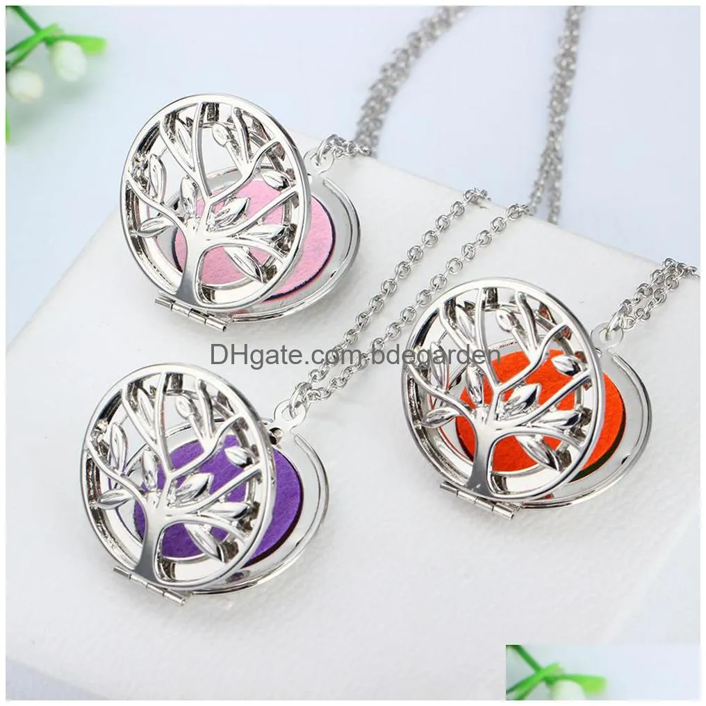 new tree of life aromatherapy necklace open essential oil diffuser floating locket pendant for women men s fashion jewelry accessories