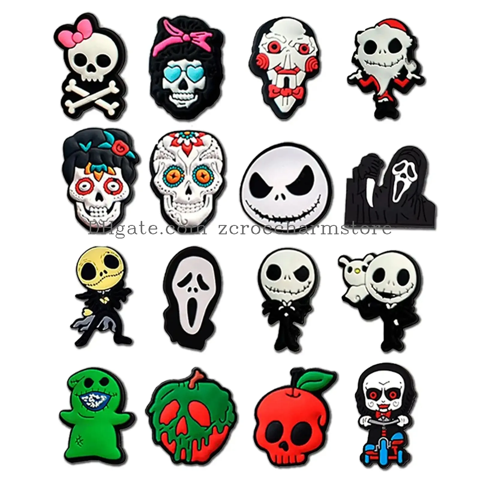 3ml lot of 25/ horror movie shoe charms halloween shoe charms for teen boys girls men women clog diy decoration accessories