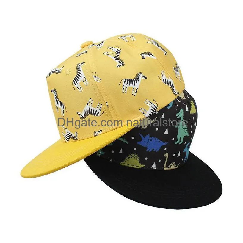 baby baseball cap for children boy cartoon shark dinosaur printing hip hop summer sun hat boys girls hats caps