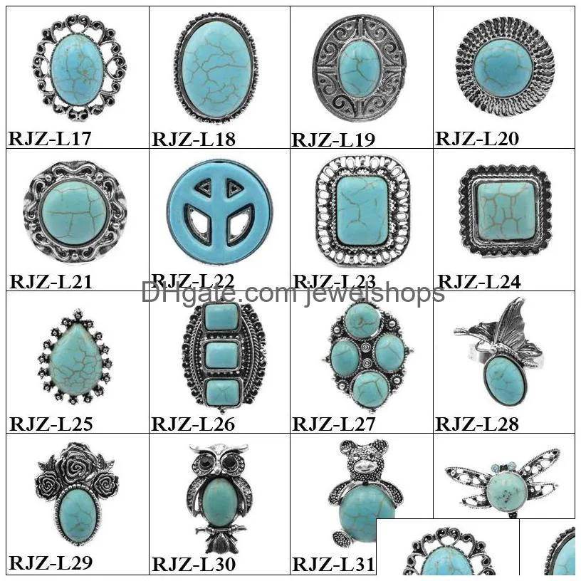 high quality turquoise rings 112 styles vintage turquoise natural stone rings fashion costume gemstone female&male ring jewelry free