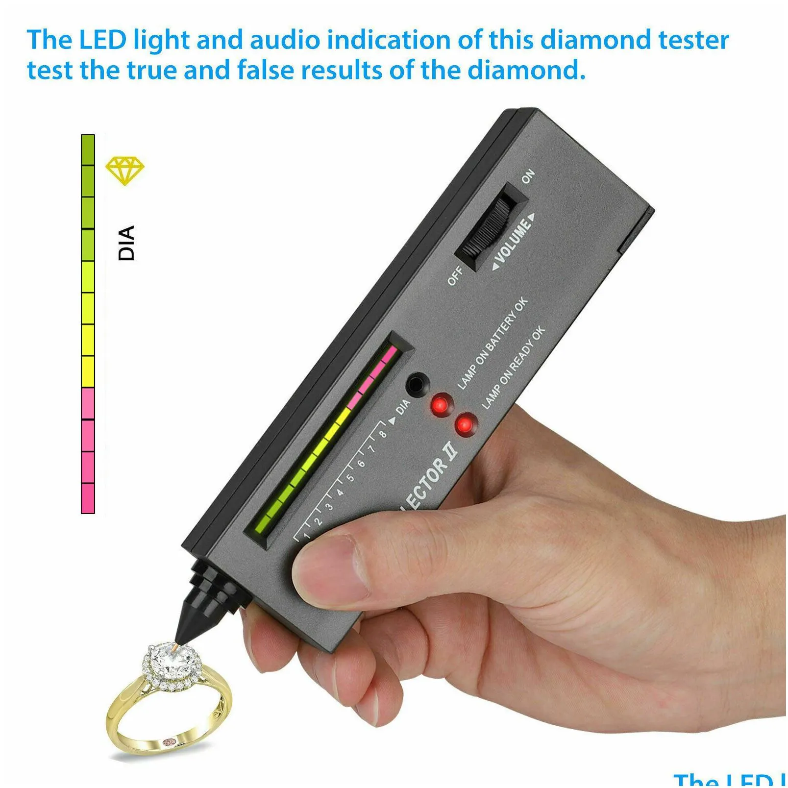 portable high accuracy professional diamond tester gemstone selector ll jeweler tool kit led diamond indicator test pen