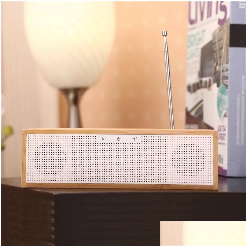 Natural Bamboo Radio Speaker wooden Bluetooth Speaker with LED time,Alarm Clock+FM radio Hands-free Mic NFC boombox wood BamBox