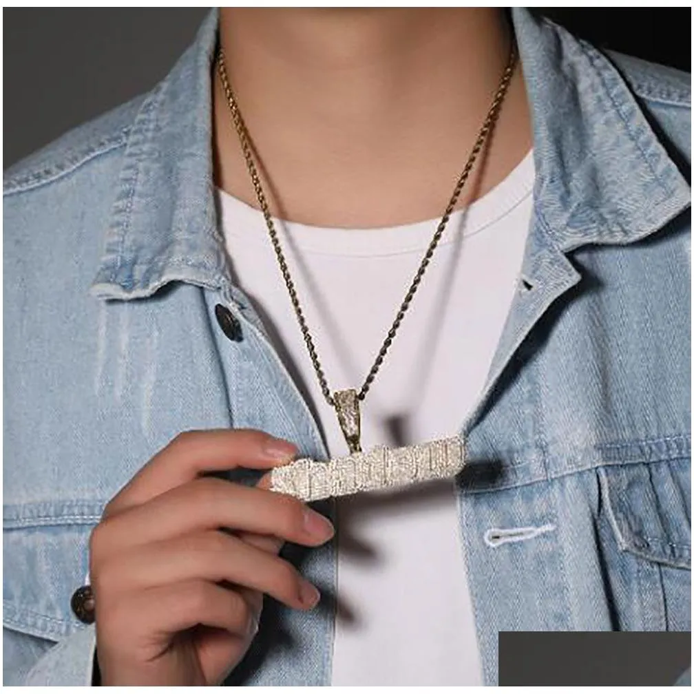 custom name a- z regular script letters pendant necklace for men women gifts icy cubic zirconia necklace hip hop jewelry