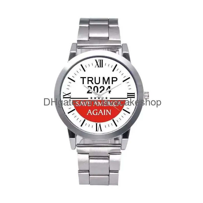 14 styles trump 2024 wrist watch party favor donald retro men quartz watches 0616