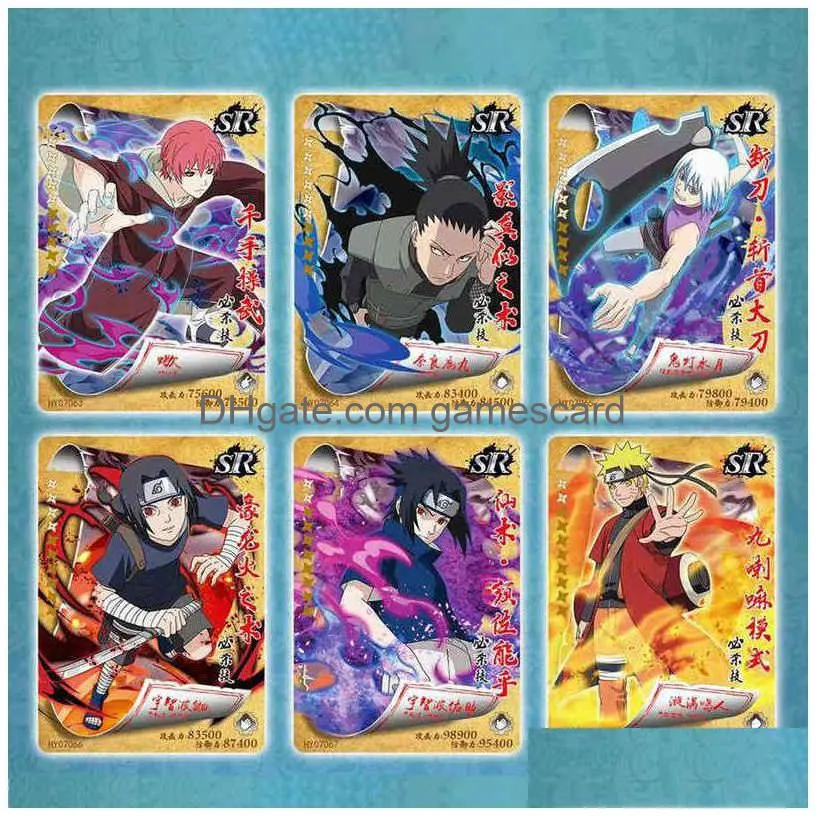 japanese anime sasuke ninja collection rare cards box uzumaki uchiha game hobby collectibles tcg cards holder for child gift toy