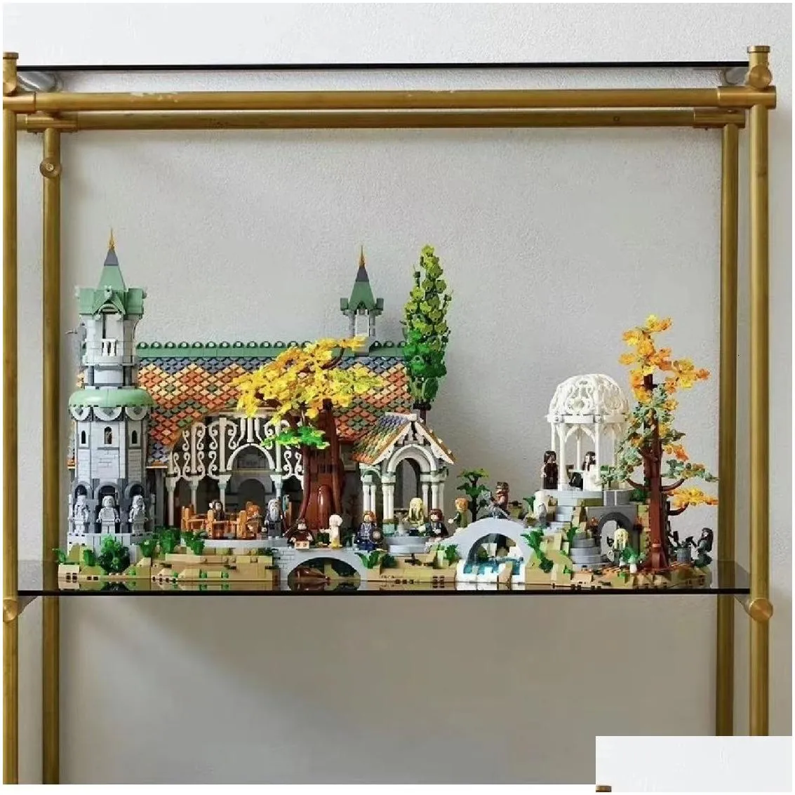 Blocks In Creative Expert Icons Movie Lorded of Rings Rivendell Castle Model Building Brick 10316 Street View Toys 6167Pcs 230629