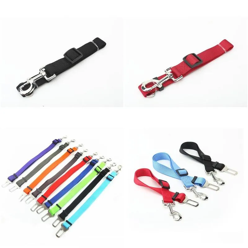 Seatbelt Harness Leash Nylon Dog Seat Belt Leashes Pet Dogs Car Belts Puppy Travel Clip Supplies 10 Colors Wholesale DH8996