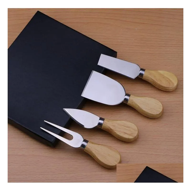 30sets wooden handle cheese tools set cheese knife cutter cooking tools in black box