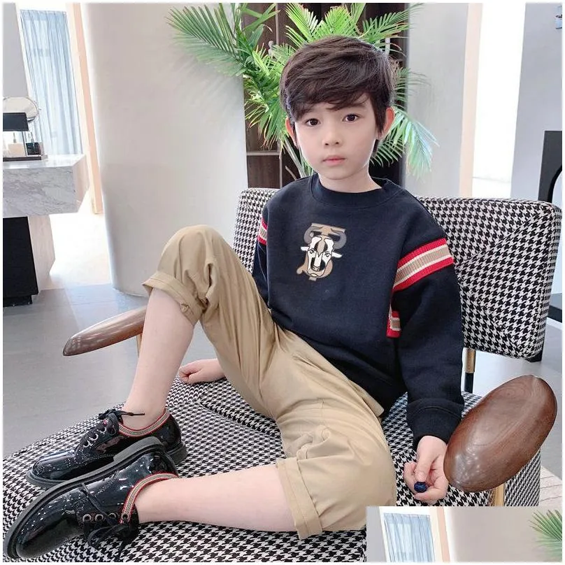 ins children`s sneakers kids casual boys and girls black british style lace-up shiny leather shoes