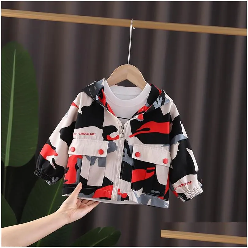 2020 Spring autumn Baby boys girls clothes camouflage boys jacket Hooded baby coat Children coat Toddler bebes kids top clothing1