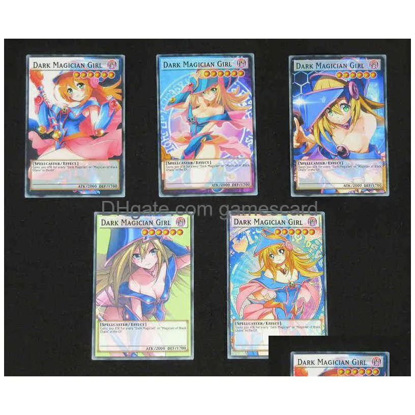 20pcs dark magician girl full art proxy card yugioh classic sexy charminggirl orica dmg custom alteredart replica fans gifts g220311