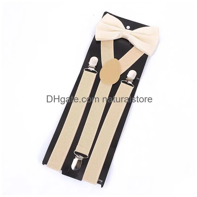 personalized adult suspender with bowtie fashion men bow tie set women braces girls adjustable suspenders wedding ties accessories