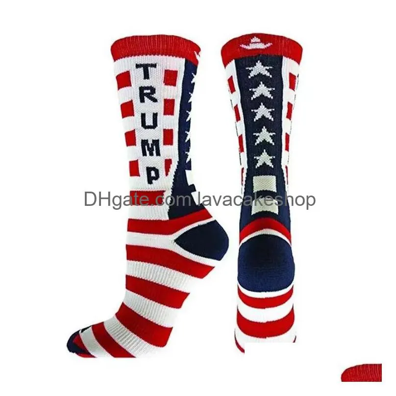 trump 2024 socks party favor president maga trump letter stockings striped stars us flag sport socks c66