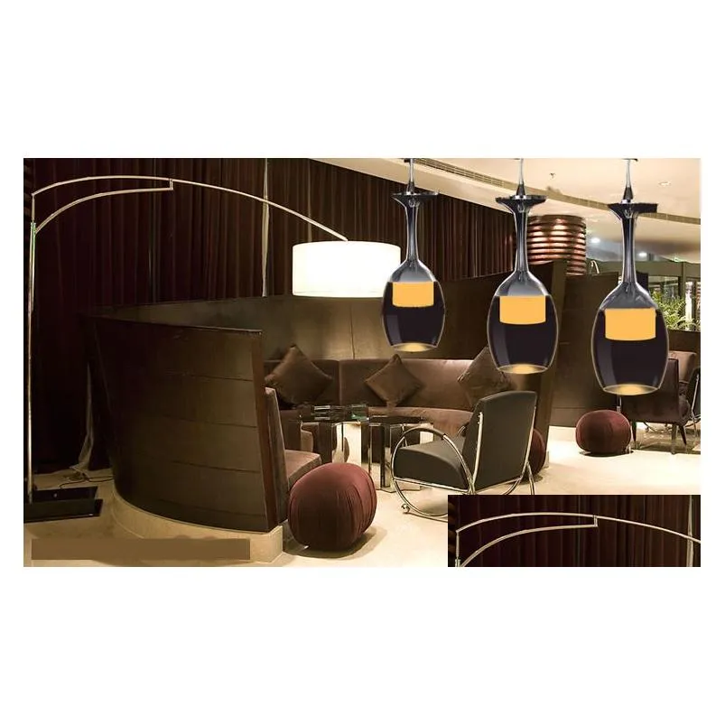 Indoor lighting acrylic led Pendant lamps bar Dining room lamp light 3w wine glass shape creative brief Christmas lights