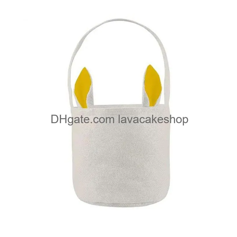 party gift sublimation blank easter bunny basket bags with handle carrying gifts and eggs hunting candy bag halloween storage 0129