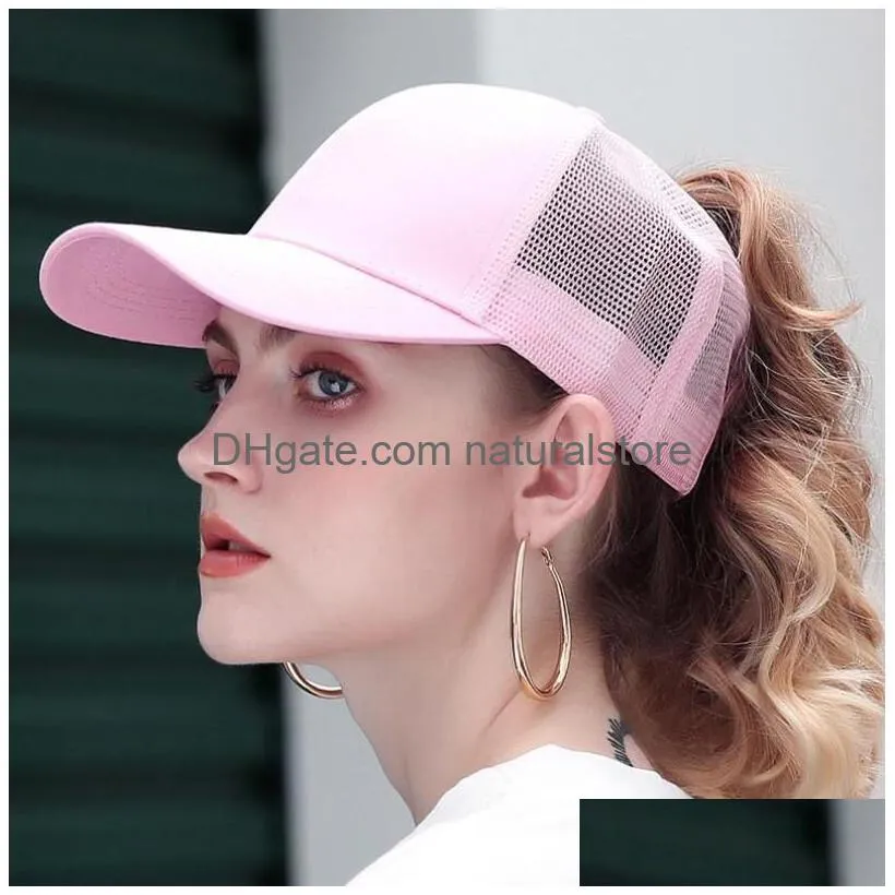 fashion street ponytail baseball cap cotton caps camouflage casual summer sun visor outdoor hat high horsetail