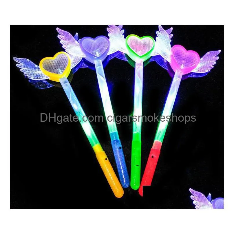 magiclite angel wings led wand - glowing fairy heart stick for cosplay, parties, and gifts