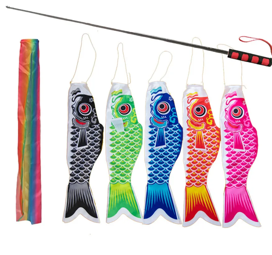 banner flags koinobori koi nobori carp windsocks streamers colorf fish flag decoration med kite hanging wall decor 40cm 55cm 70cm 10