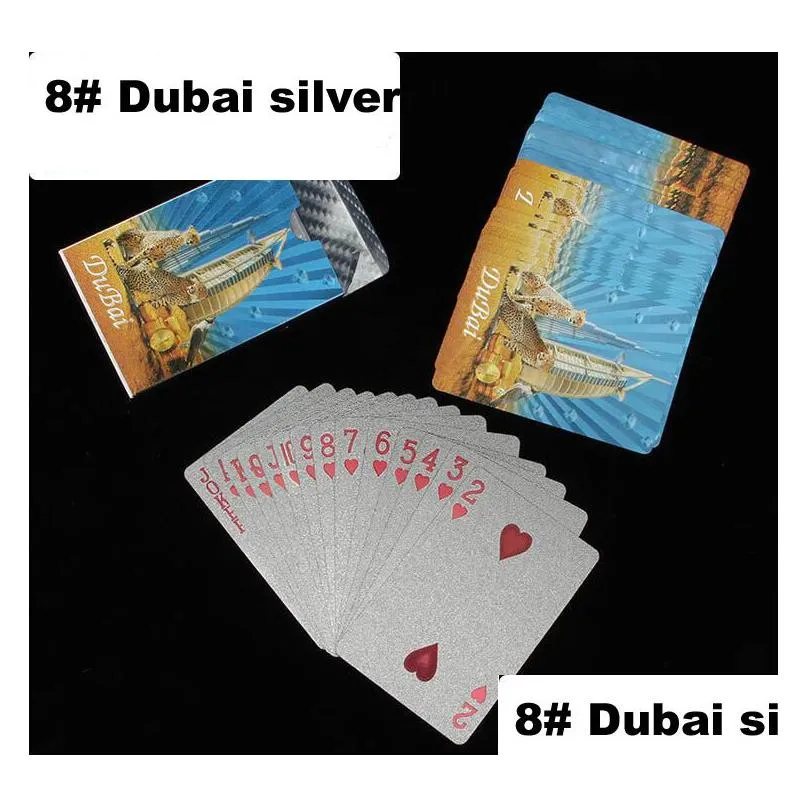 durable waterproof plastic playing cards gold foil golden poker cards 24k gold-foil plated playing card table games