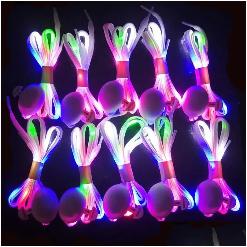 Novelty Lighting LED Lamp Flashing Luminous Shoe Laces Light Up Flash Glowing Shoelace 7 Colors