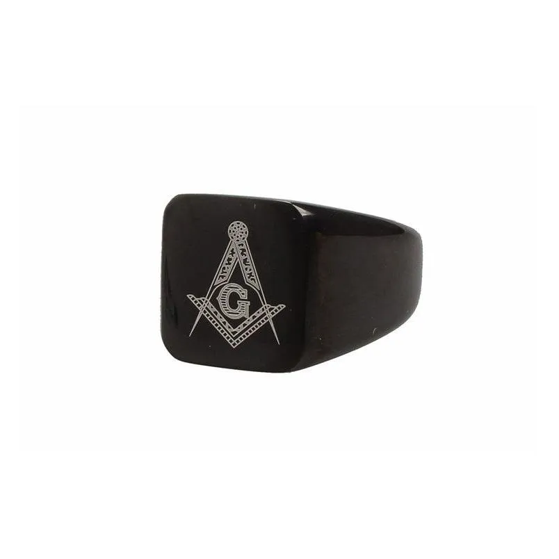 high polished simple design silver gold black masonic ring jewel gift men`s stainless steel mason signet ring freemason rings jewellery gifts