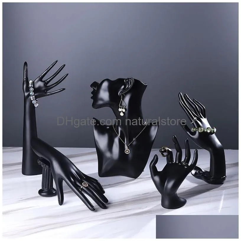 mannequin resin jewelry stand hand finger rings bracelet bangle watch display organizer holder