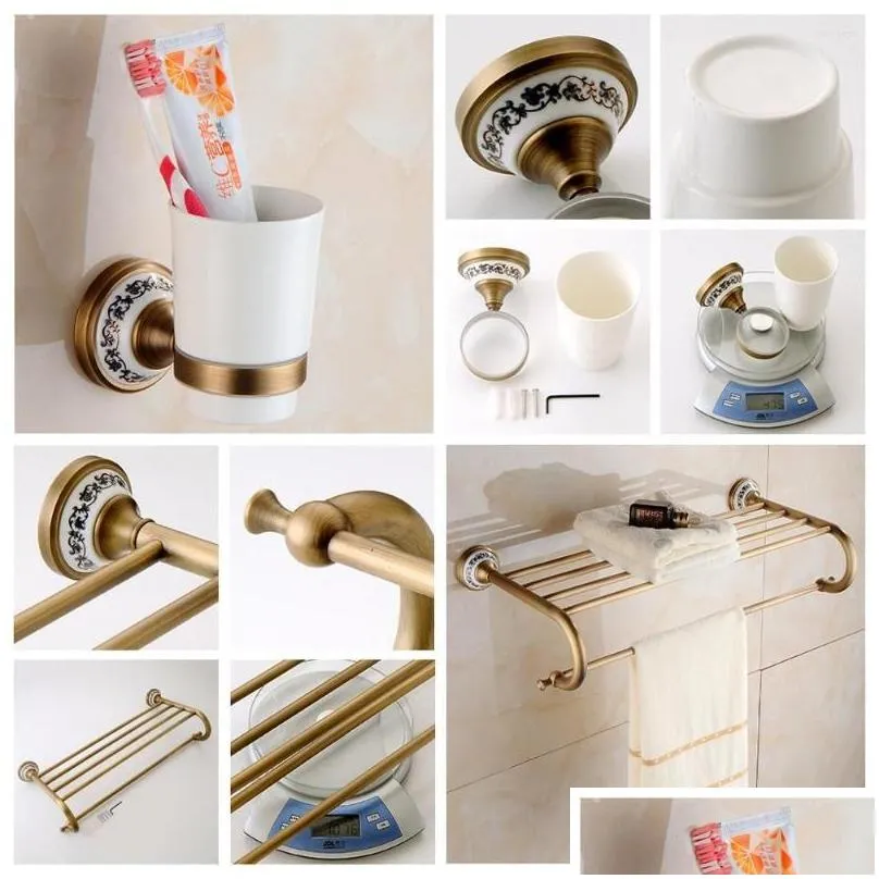 Bath Accessory Set Antique Bathroom Accessories Towel Rack Toilet Paper Holder Ceramic Decoration