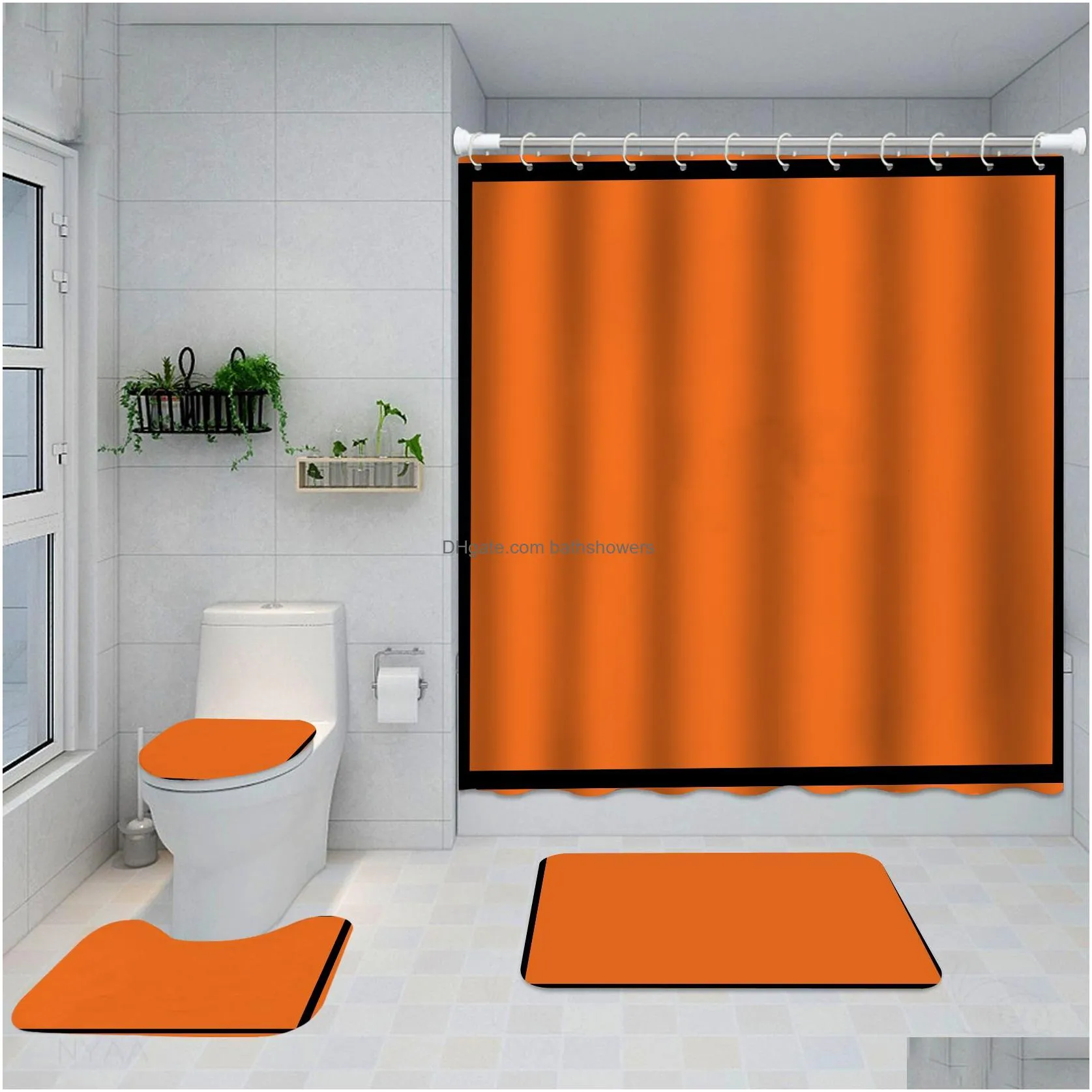 fashinon shower curtains digital printing waterproof home shower curtain polyester cloth bathroom 4pcs