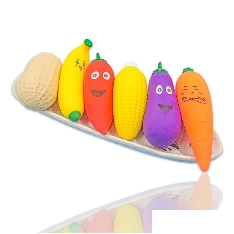 novelty games toys decompression squeeze vegetables and banana release pressure tpr toy for kids and adult