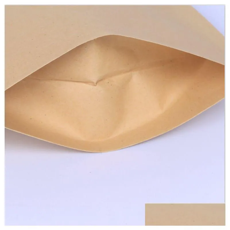 1000pcs zipper brown kraft aluminizing pouch bag stand up kraft paper aluminium foil resealable zip lock grip seal food grade