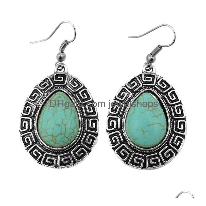 30 styles bohemian turquoise dangle earrings flower owl elephant turtle  butterfly chandelier earrings for women fashion