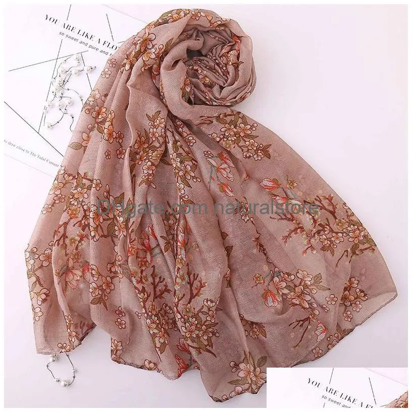 women spring autumn scarf fashion balinese scarves shawls and wraps lady foulard flower hijab stoles
