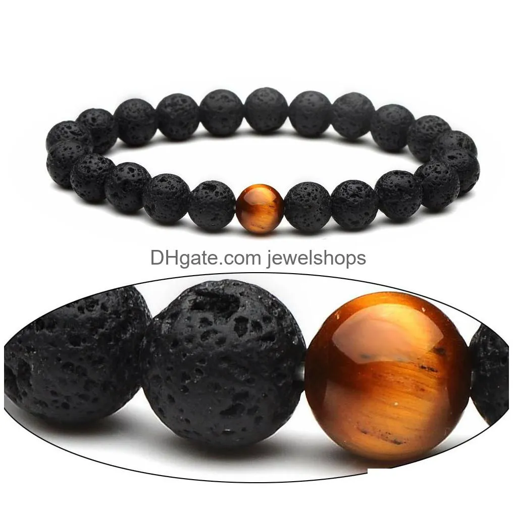8mm essential oil diffuser beads bracelet men s handmade lava rock tiger eye natural stone bangle for women fashion crafts jewelry